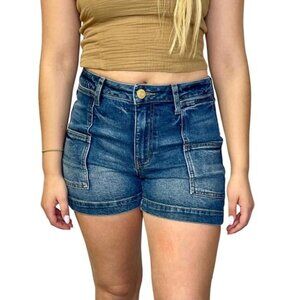 NEW KUT FROM THE KLOTH women's jane pork chop pocket shorts in boosted wash